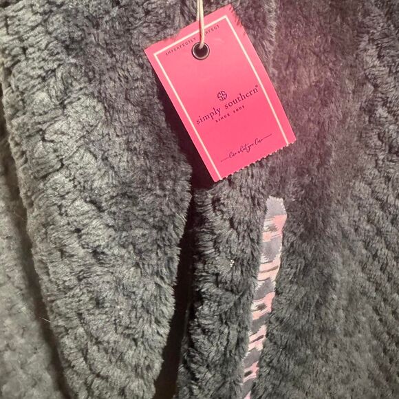 Simply Southern Womens Quarter Snap Pullover Size S Grey Greenish Blue NWT - Picture 3 of 5